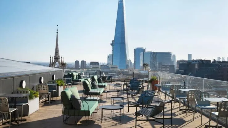The roof terrace, looking towards the Shard